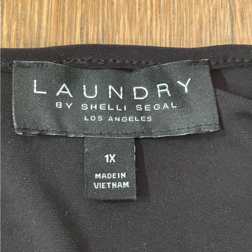 Laundry by Shelli Segal Black V-Neck Sheath Dress Knee Length Women's Size 1X - Picture 11 of 15